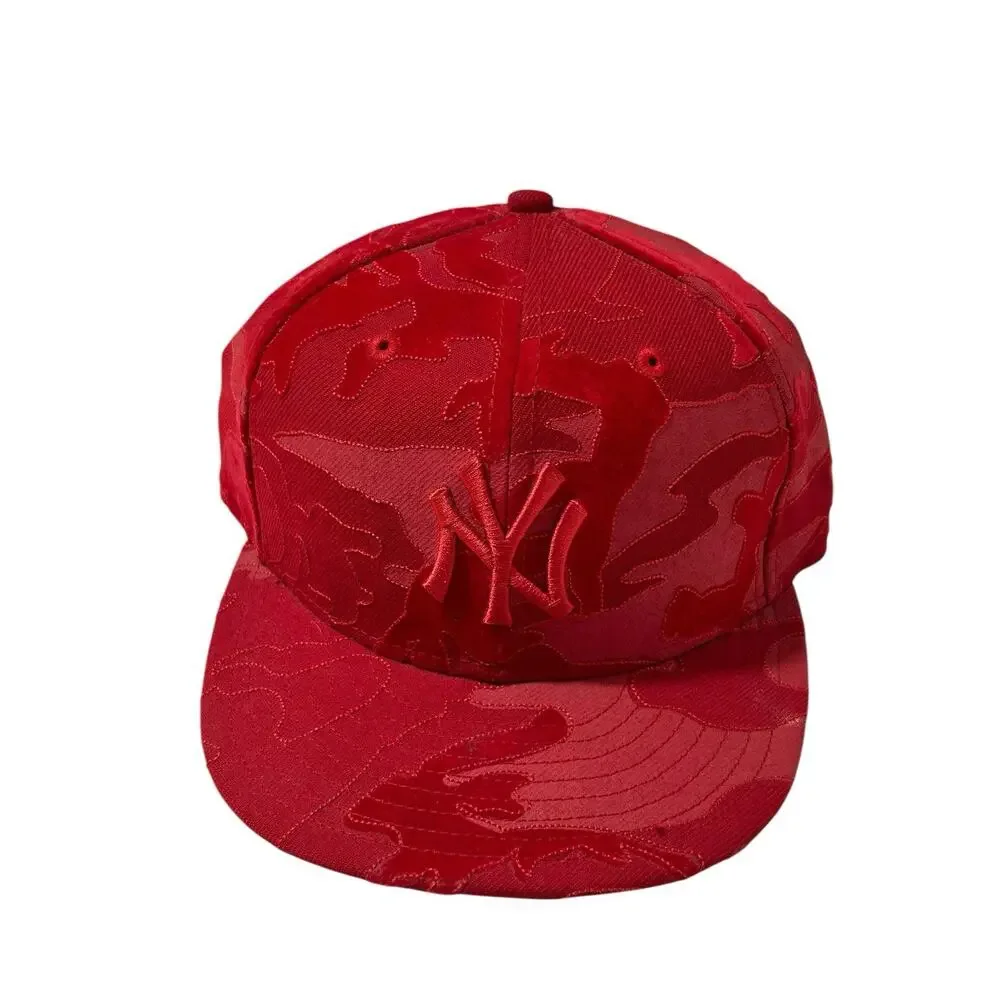 RARE Exclusive New Era 59Fifty 7 New York Yankees RED Hat Cap DISCONTINUED
